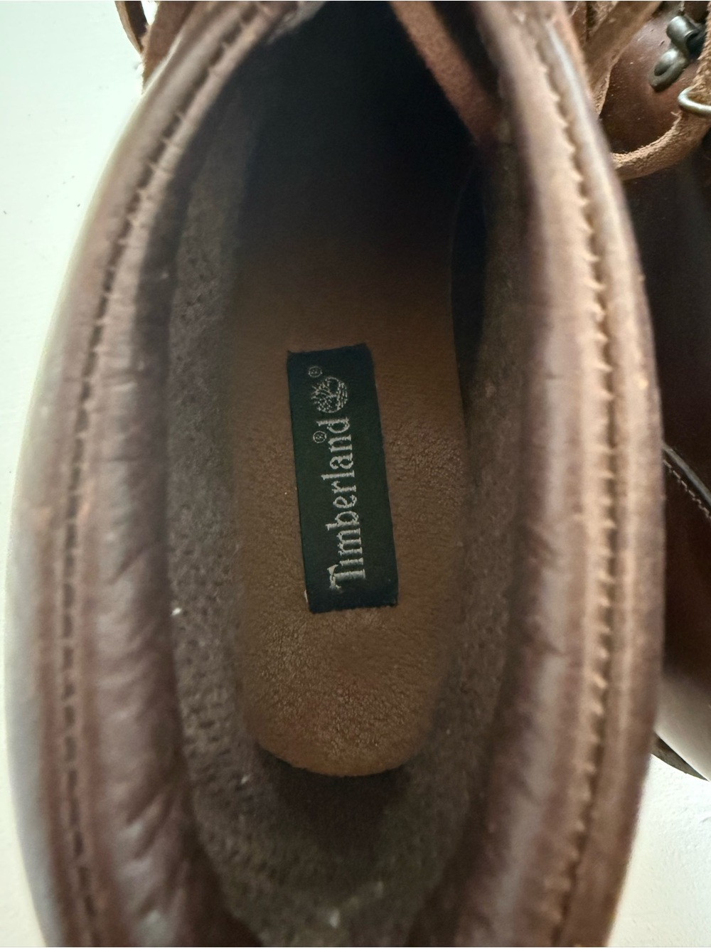 Vintage Timberland Brown Leather Hiking Boots Made in Italy Women’s 8.5 - Picture 12 of 13